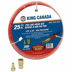 Hot Sale 🔔 King Canada KAH-3825 - 3/8" X 25' PVC Reinforced Air Hose Kit ✨